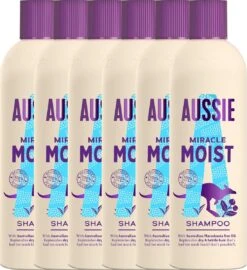 Aussie Miracle Moist Shampoo - Hydraterende Shampoo - Herstelt Droog En Beschadigd Haar - 6 X 300 Ml
