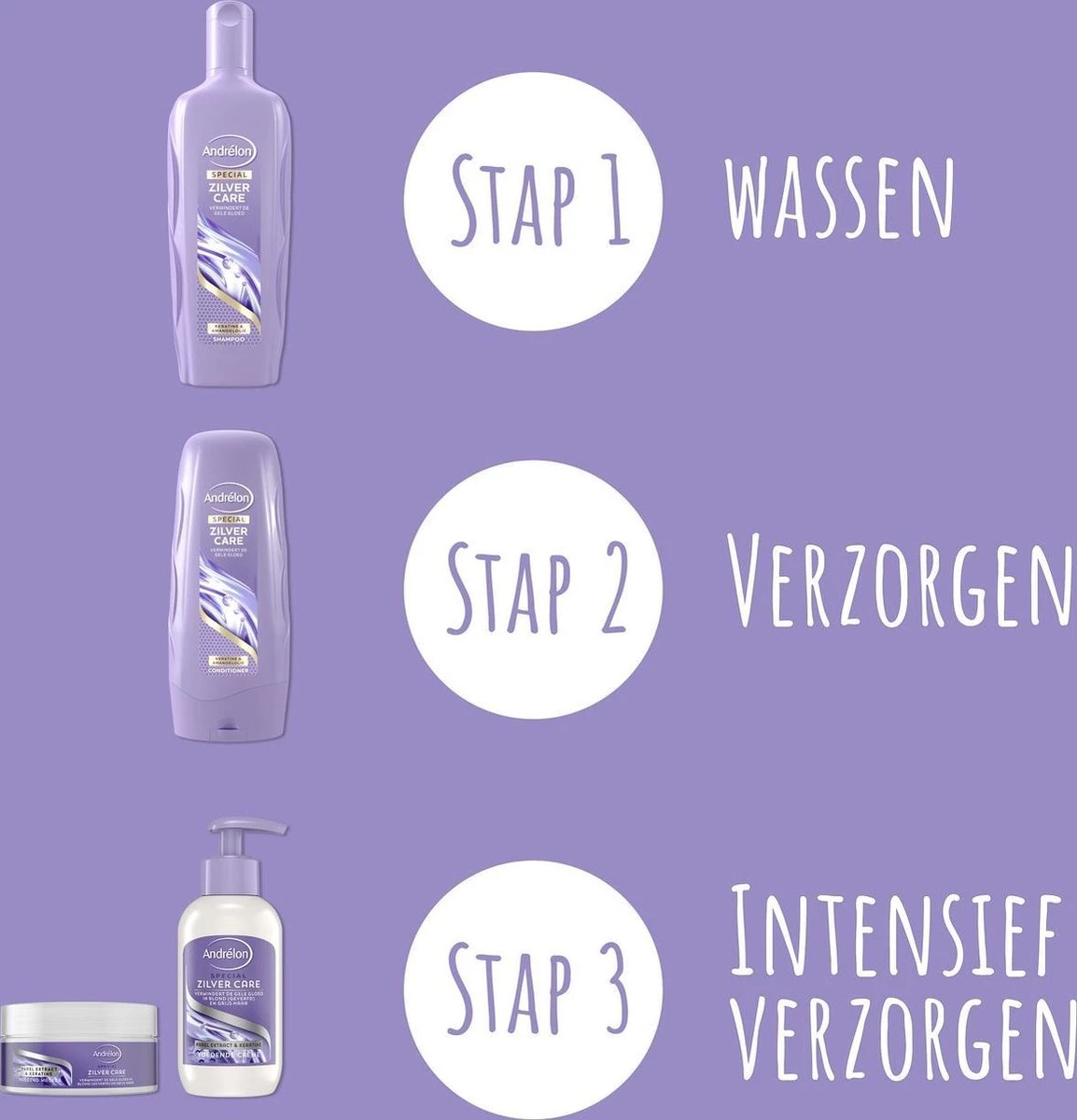 Andrélon Zilver Care - Shampoo En Conditioner - Set 4 Andrélon Zilver Care - Shampoo En Conditioner - Set - Afbeelding 4