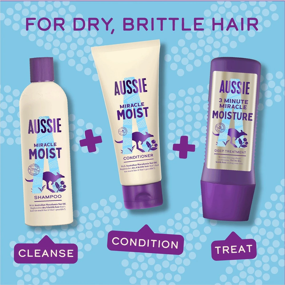 Aussie Miracle Moist Shampoo - Hydraterende Shampoo - Herstelt Droog En Beschadigd Haar - 6 X 300 Ml 7 Aussie Miracle Moist Shampoo - Hydraterende Shampoo - Herstelt Droog En Beschadigd Haar - 6 X 300 Ml - Afbeelding 7