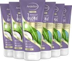 Andrélon Kokos Boost Haarmasker - 1 Minuut WOW Masker - 6 X 180 Ml – Voordeelverpakking