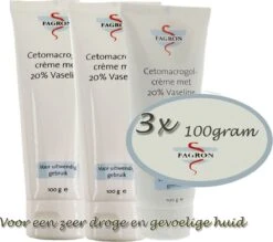 -Fagron- Cetomacrogolcrème Met 20 % Vaseline - Bij Droge Huid - 3x 100gram
