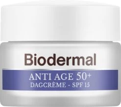Biodermal Anti Age Dagcrème 50+ - Dagcrème Met Hyaluronzuur En Vitamine E - Met - SPF15 - Helpt Rimpels Verminderen - 50ml