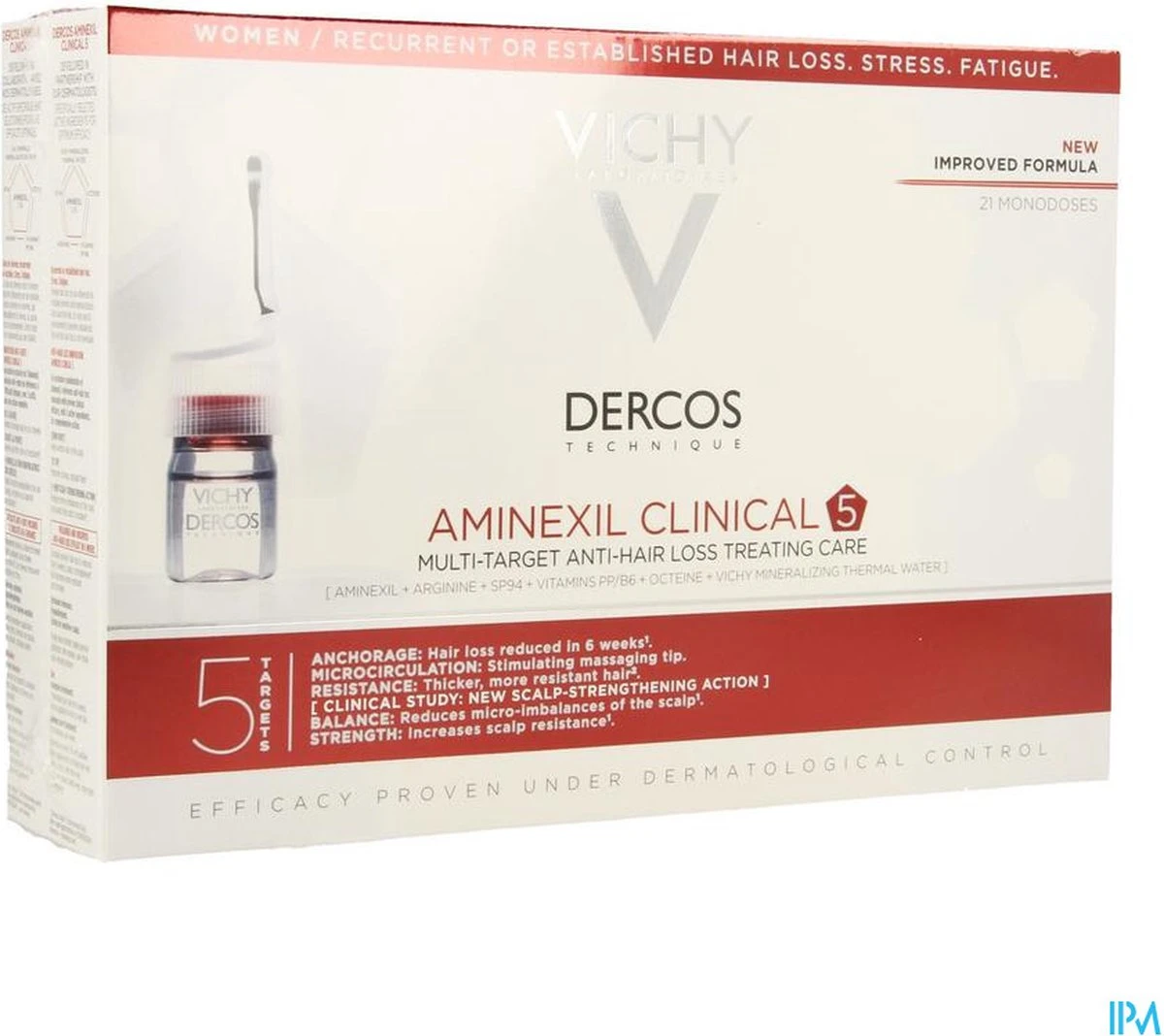 Vichy Dercos Aminexil Clinical 5 Anti-Haaruitval Vrouw - 21 Ampullen 7 Vichy Dercos Aminexil Clinical 5 Anti-Haaruitval Vrouw - 21 Ampullen - Afbeelding 7