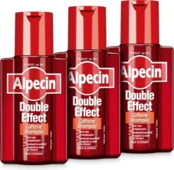 Alpecin Double Effect 3x 200ml | Anti Roos En Natuurlijke Haargroei Shampoo | Voorkomt En Vermindert Haaruitval