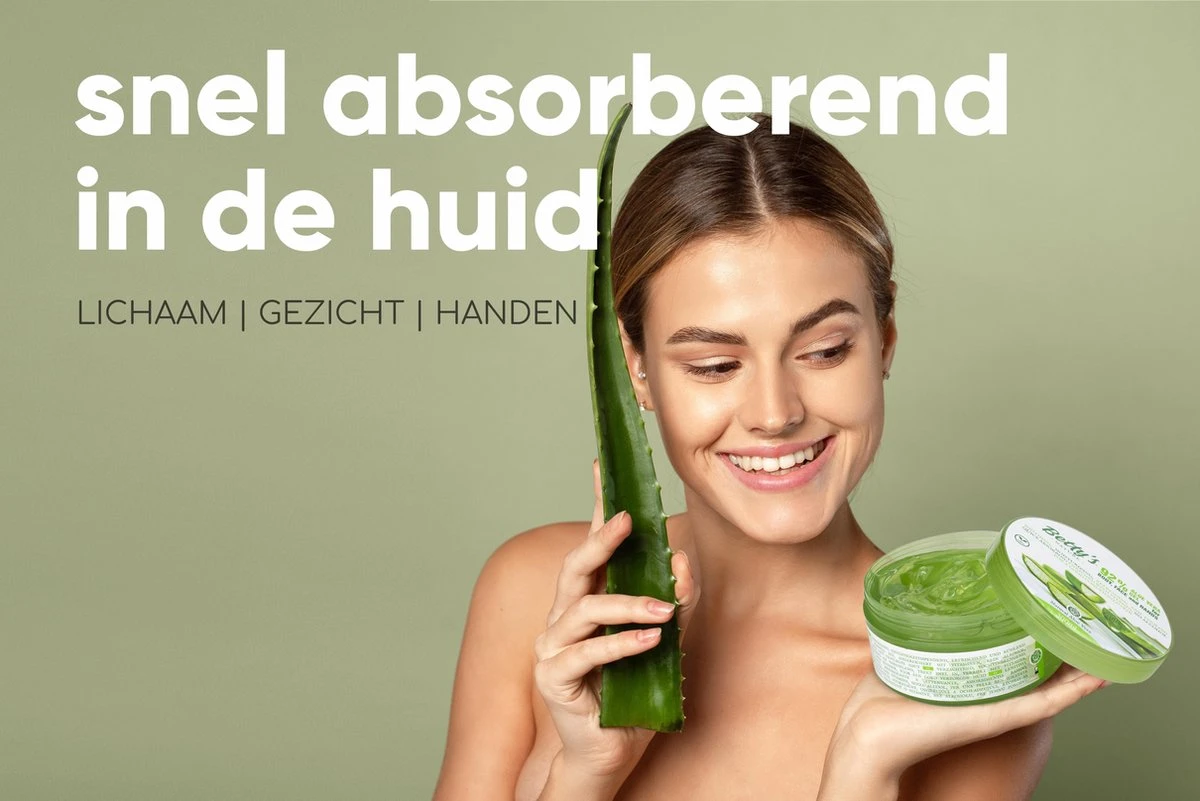 Betty's Nature Aloe Vera Gel 92% - 300ml - Verzorgende Hydraterende Gel - Voor Het Hele Lichaam En Haar 2 Betty's Nature Aloe Vera Gel 92% - 300ml - Verzorgende Hydraterende Gel - Voor Het Hele Lichaam En Haar - Afbeelding 2