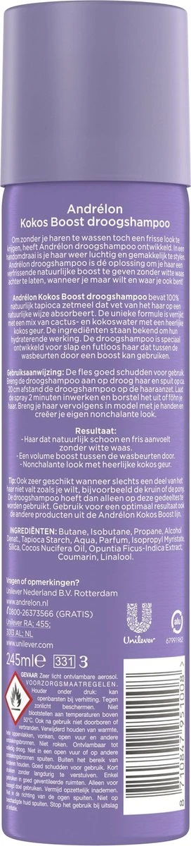 Andrélon Droogshampoo Kokos - 6 X 245 Ml - Voordeelverpakking 7 Andrélon Droogshampoo Kokos - 6 X 245 Ml - Voordeelverpakking - Afbeelding 7