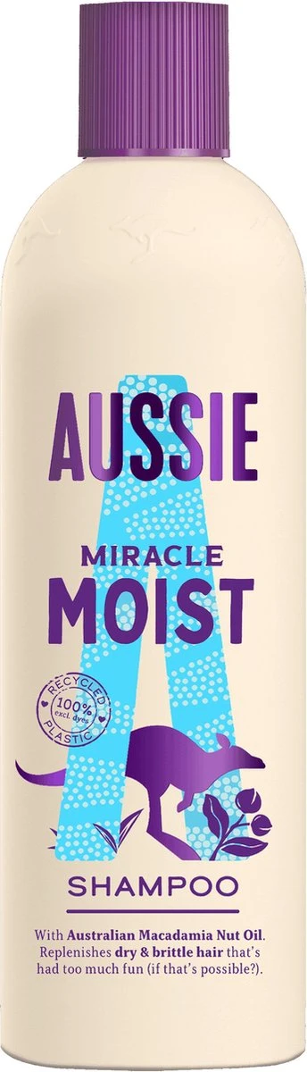 Aussie Miracle Moist Shampoo - Hydraterende Shampoo - Herstelt Droog En Beschadigd Haar - 6 X 300 Ml 3 Aussie Miracle Moist Shampoo - Hydraterende Shampoo - Herstelt Droog En Beschadigd Haar - 6 X 300 Ml - Afbeelding 3