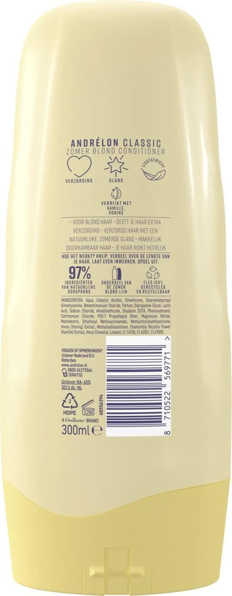 Andrélon Intense Zomerblond Conditioner - 6 X 300 Ml - Voordeelverpakking 7 Andrélon Intense Zomerblond Conditioner - 6 X 300 Ml - Voordeelverpakking - Afbeelding 7