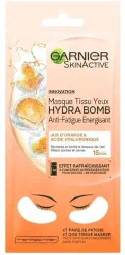 Garnier SkinActive Tissue Oogmasker - 5 Stuks - Sinaasappelsap En Hyaluronzuur - Voordeelverpakking