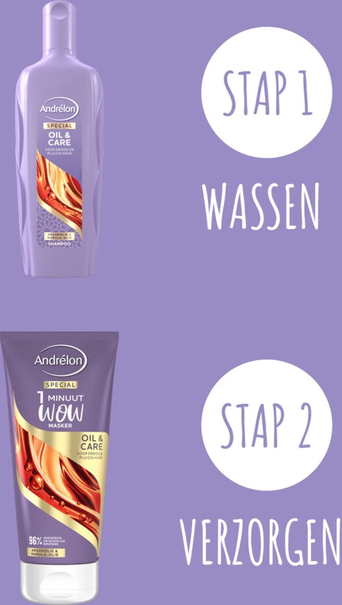 Andrélon Oil & Care Haarmasker – 1 Minuut WOW Masker - 6 X 180 Ml – Voordeelverpakking 8 Andrélon Oil & Care Haarmasker – 1 Minuut WOW Masker - 6 X 180 Ml – Voordeelverpakking - Afbeelding 8