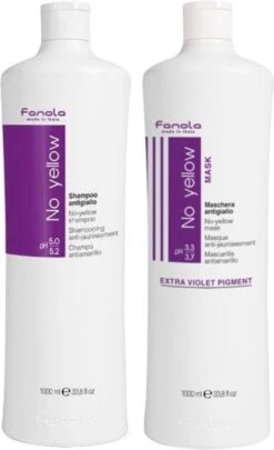 Fanola No Yellow Shampoo 1000 Ml + Masker Set 1000 Ml