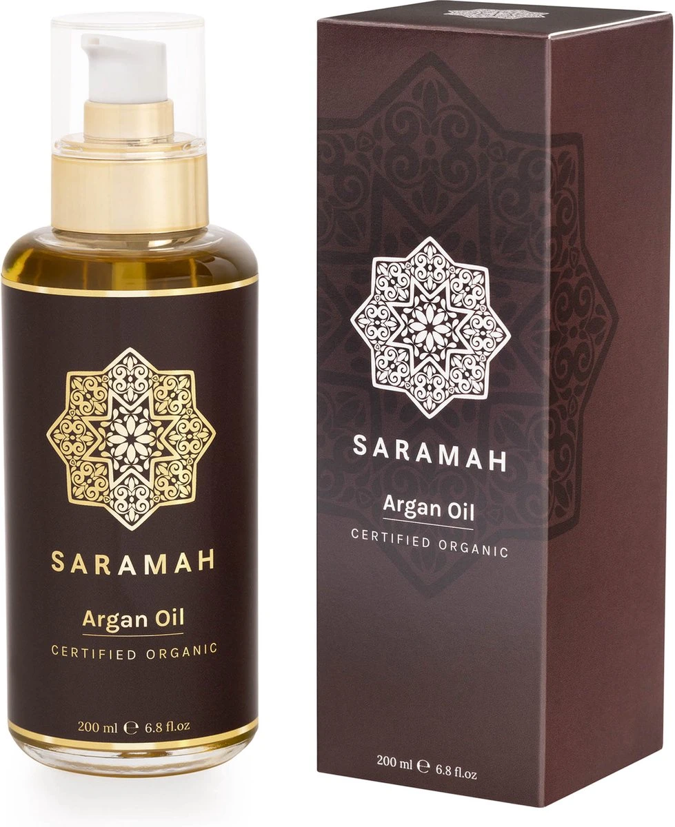 SARAMAH® Arganolie Puur 200 Ml - Voor Haar, Huid En Gezicht - 100% Puur & Biologisch - EU Bio Keurmerk - Hydraterend, Voedend En Herstellend - Rijk Aan Omega 3 En 6, Vitamine E En F - Marokkaanse Arganolie - Moroccan Argan Oil - Huidolie En Haarolie 1 SARAMAH® Arganolie Puur 200 Ml - Voor Haar, Huid En Gezicht - 100% Puur & Biologisch - EU Bio Keurmerk - Hydraterend, Voedend En Herstellend - Rijk Aan Omega 3 En 6, Vitamine E En F - Marokkaanse Arganolie - Moroccan Argan Oil - Huidolie En Haarolie